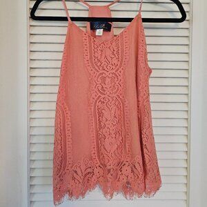 Coral Lace Top